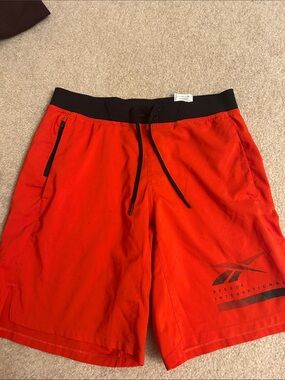 Reebok Red Board Shorts with Black Waistband